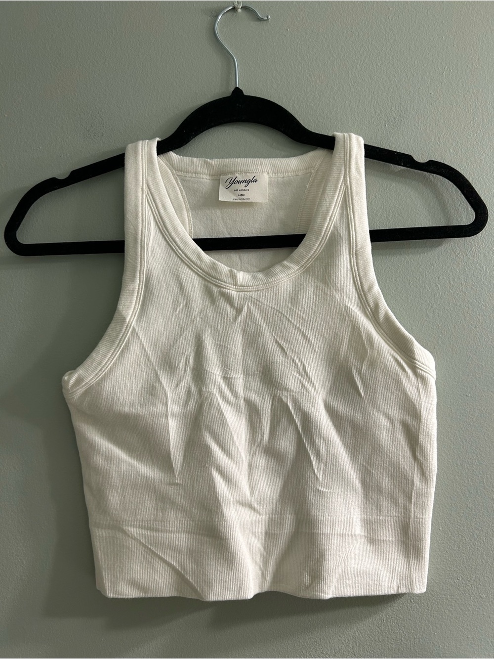 YoungLA white crop top ribbed active wear